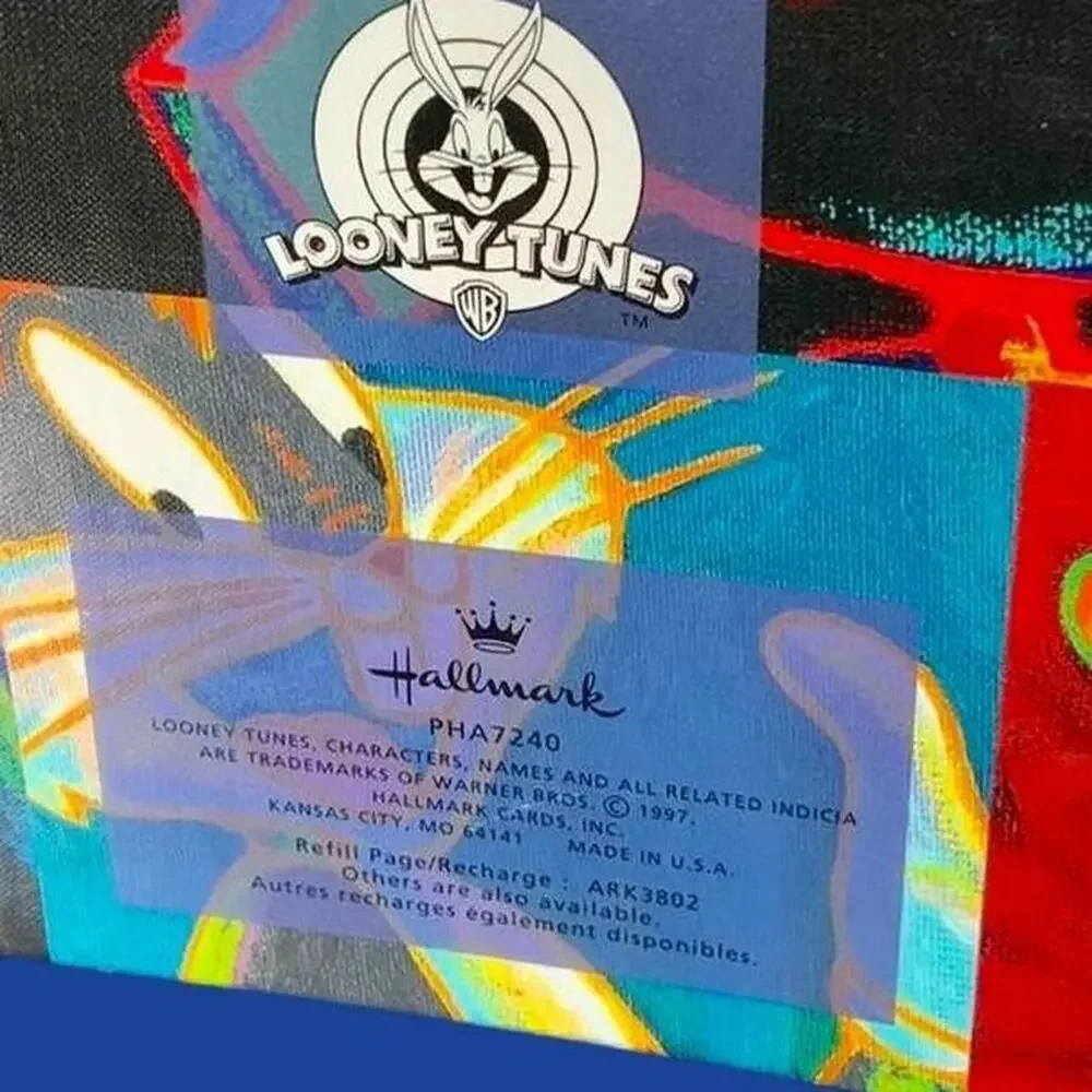 Vintage Looney Tunes Hallmark 3 ring binder 90S Bugs Bunny Marvin the Martian